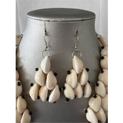African Tribal Cowrie Shell Necklace Set with Beaded Layers