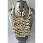 African Square Style Cowrie Shell Necklace Set