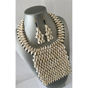 African Square Style Cowrie Shell Necklace Set