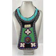 African Long Beaded Necklace with Cowrie Shells
