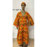 Women's African Bell Sleeves Wrap Dress - FI-56