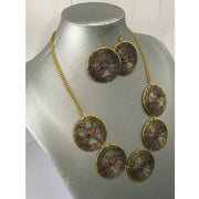 African Women's Brass Circle Disc Necklace Set -- Jewelry 2