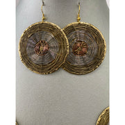 African Women's Brass Circle Disc Necklace Set -- Jewelry 2