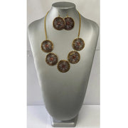 African Women's Brass Circle Disc Necklace Set -- Jewelry 2