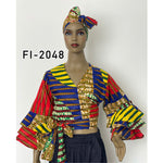 Women's Ruffle Sleeve Wrap Blouse FI-2048