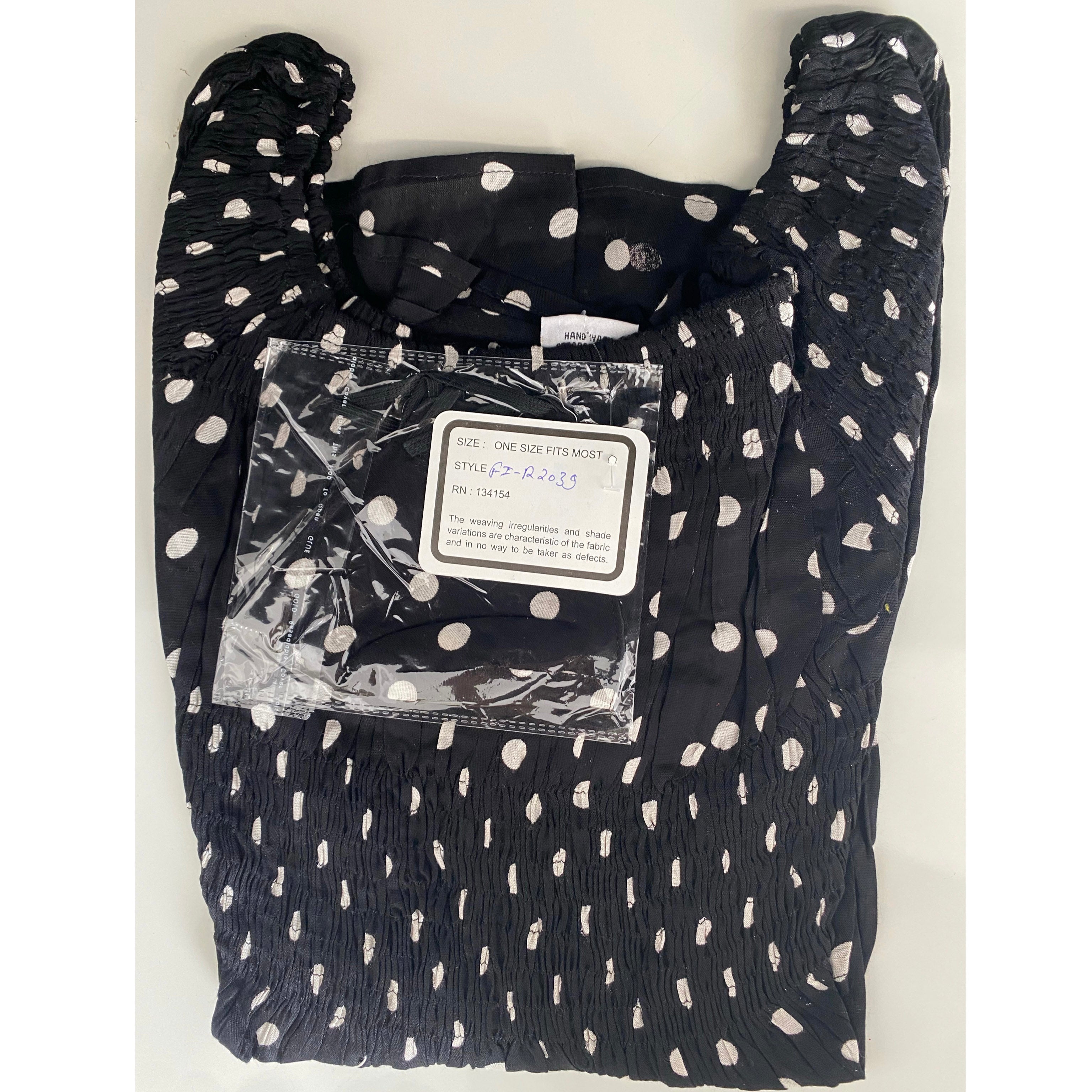 Women's Smocking Blouse with Bell Sleeves and Mask - FI-R2039