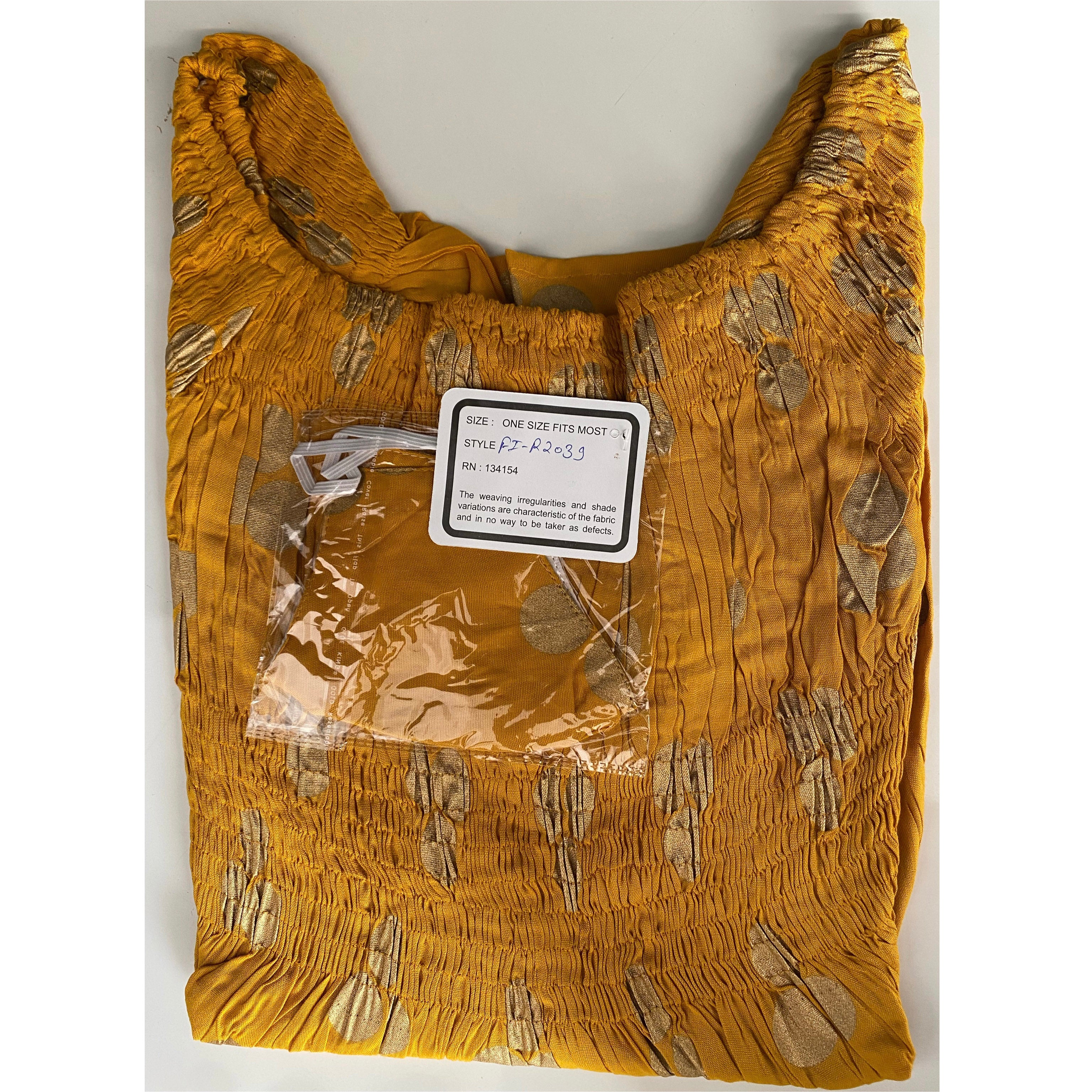 Women's Smocking Blouse with Bell Sleeves and Mask - FI-R2039