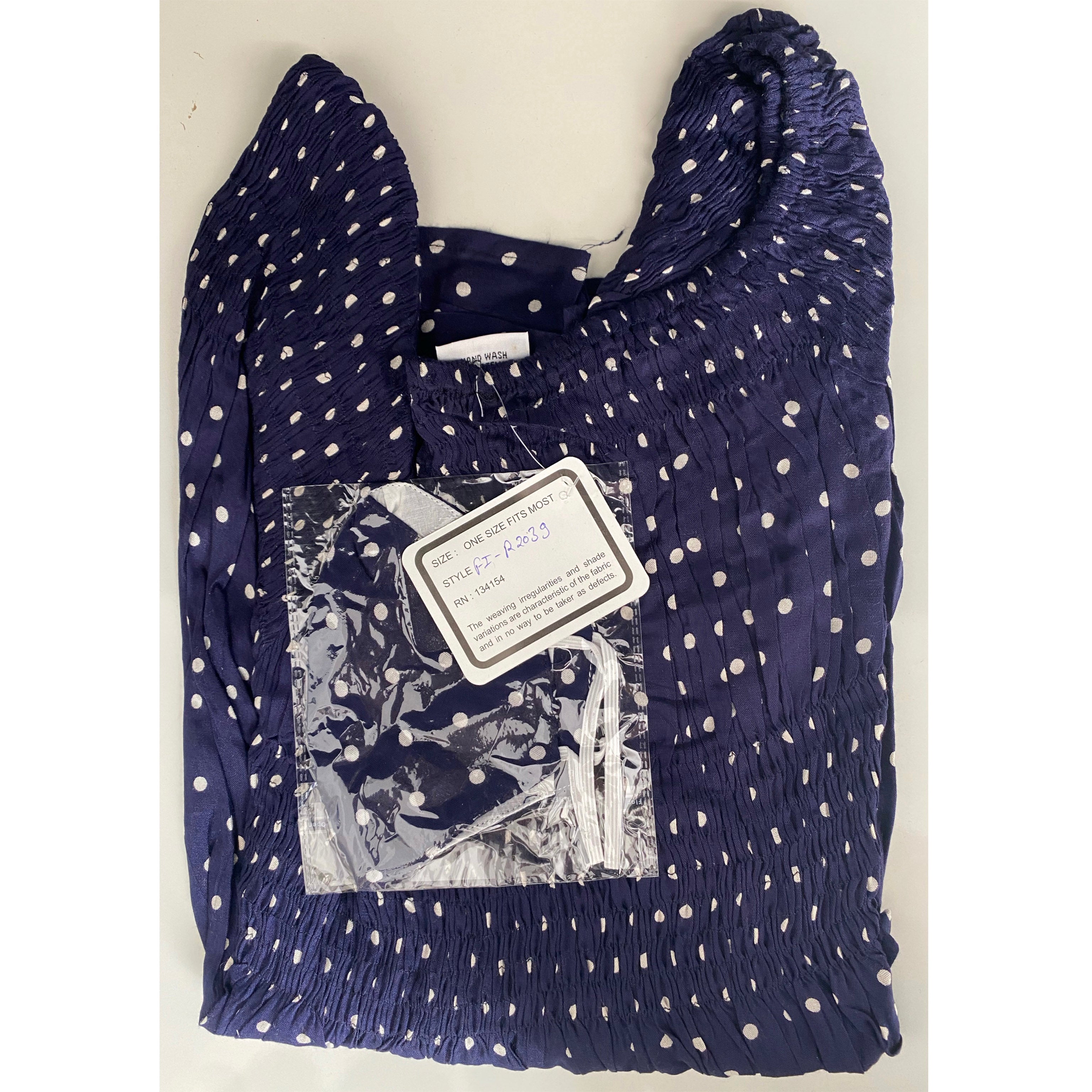 Women's Smocking Blouse with Bell Sleeves and Mask - FI-R2039