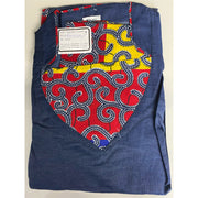 Women's Denim Long Sleeve Maxi Dress with Print - FI-D3121