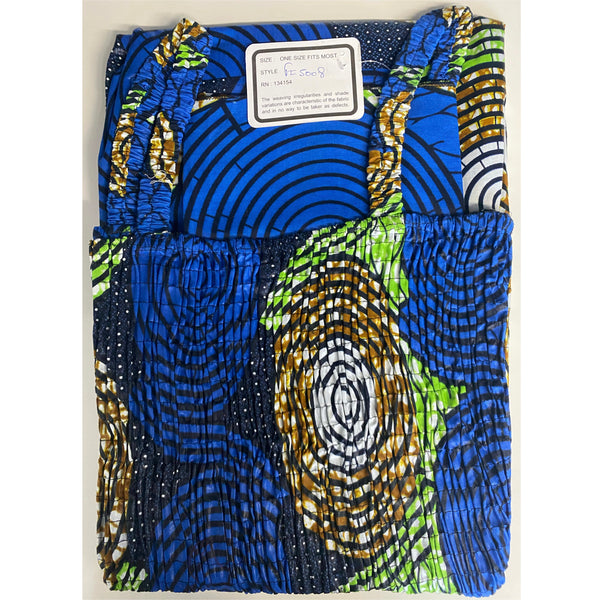 Women's Sleeveless Printed Maxi Dress with Smocking - FI-5008