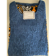 Women's Denim Smocking Bell Sleeve Fishtail Dress - FI-D50079