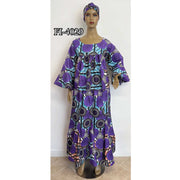 Women's Long Sleeve Blouse with Maxi Skirt Set - FI-4029