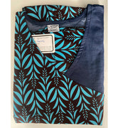 Women's African Print Short Denim Wrap Dress - FI-57 F/S