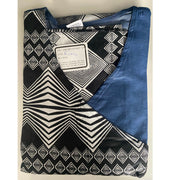 Women's African Print Short Denim Wrap Dress - FI-57 F/S