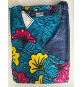Women's African Print Short Denim Wrap Dress - FI-57 F/S