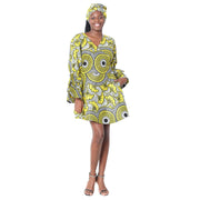 Women's Short Printed Wrap Dress - FI-3065