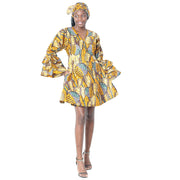 Women's Short Printed Wrap Dress - FI-3065