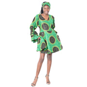 Women's Short Printed Wrap Dress - FI-3065