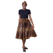 Women's African Printed High Waisted Short Skirt - FI-36