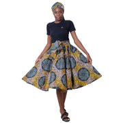 Women's African Printed High Waisted Short Skirt - FI-36