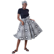 Women's African Printed High Waisted Short Skirt - FI-36