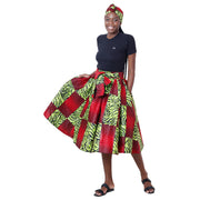 Women's African Printed High Waisted Short Skirt - FI-36