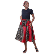 Women's African Printed High Waisted Short Skirt - FI-36