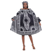 Women's Dashiki Off Shoulder Short Dress with Ruffle Sleeves -- FI-D3006D