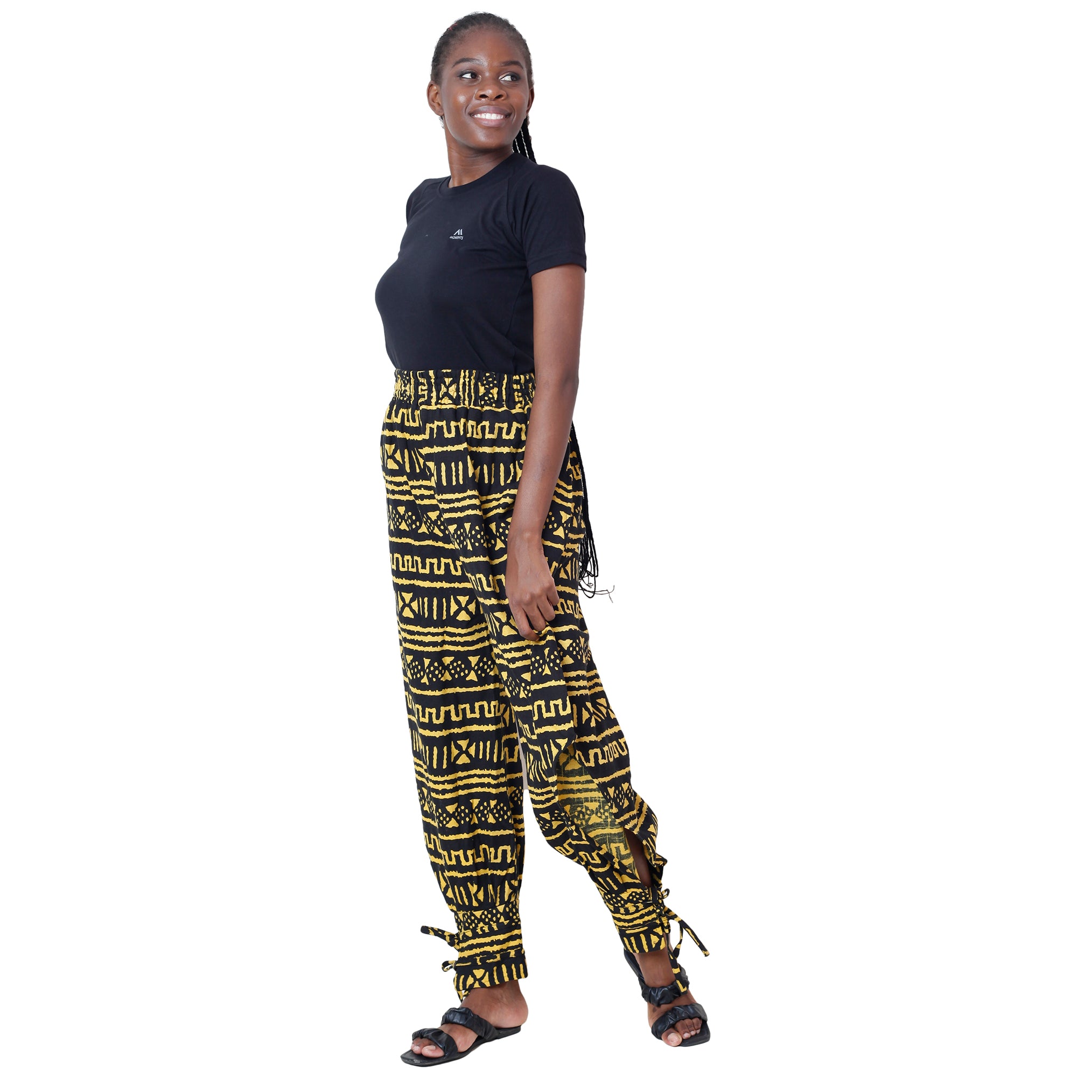 Women's African Jogger Pants with Tie