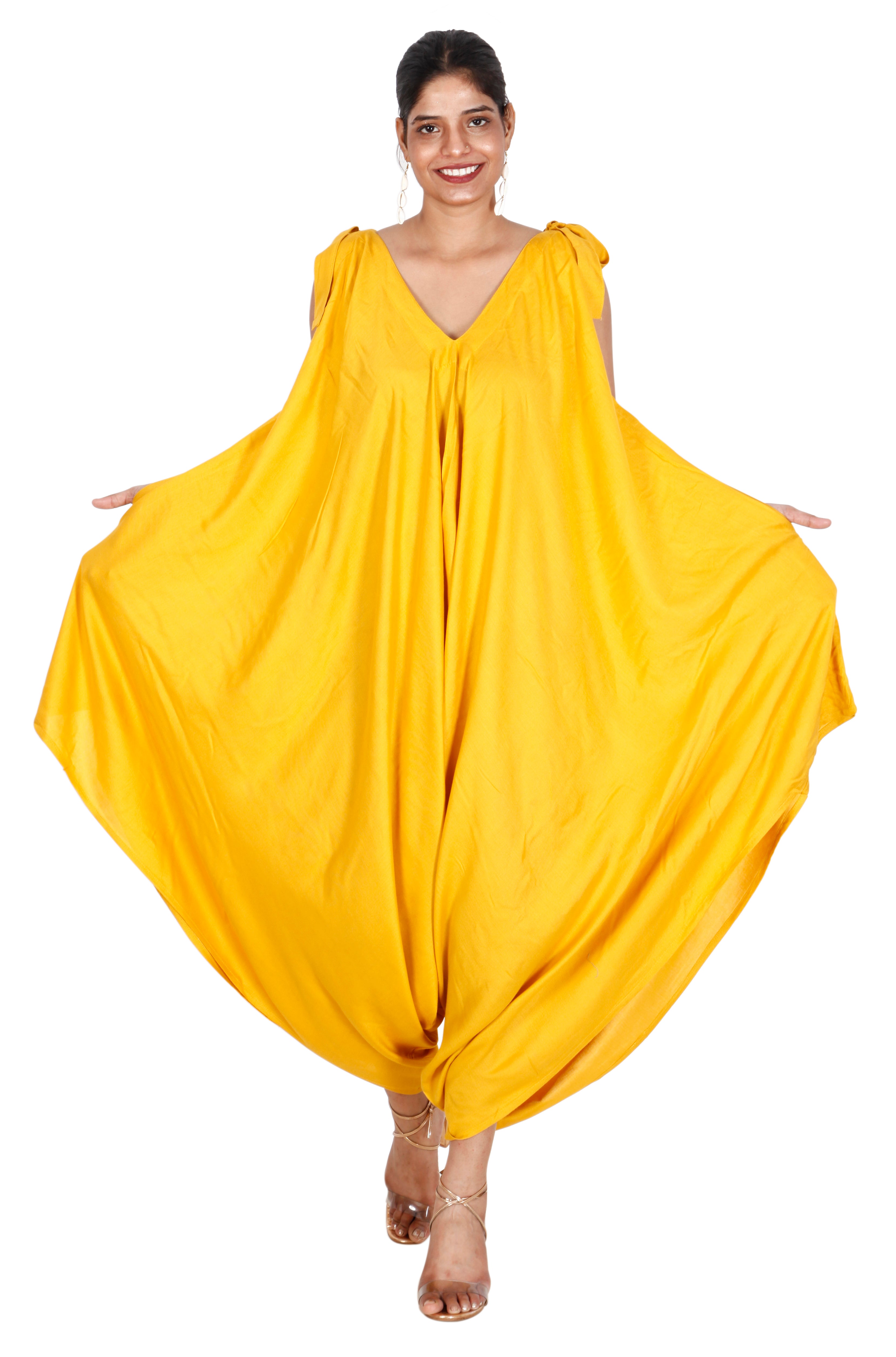 Women's Rayon Jumpsuit with Tie Sleeves FI-R3023