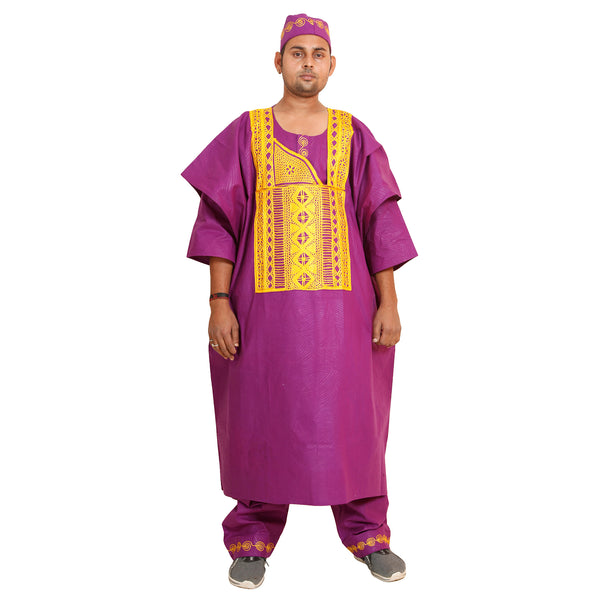 Men's Grand Boubou 4 Piece Kaftan Set - FI-40051