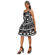 Women's Criss Cross Back Halter Neck Dress - FI-2073