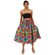Women's African Printed High Waisted Short Skirt - FI-36