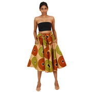 Women's African Printed High Waisted Short Skirt - FI-36