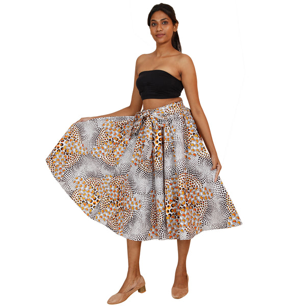 Women's African Printed High Waisted Short Skirt - FI-36