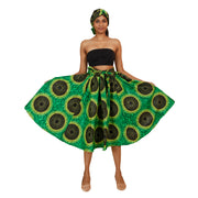 Women's African Printed High Waisted Short Skirt - FI-36