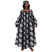 Women's PLUS SIZE Off Shoulder Smocking Bell Sleeve Maxi Dress -- FI-50081
