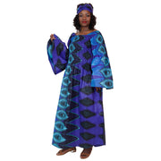 Women's PLUS SIZE Off Shoulder Smocking Bell Sleeve Maxi Dress -- FI-50081
