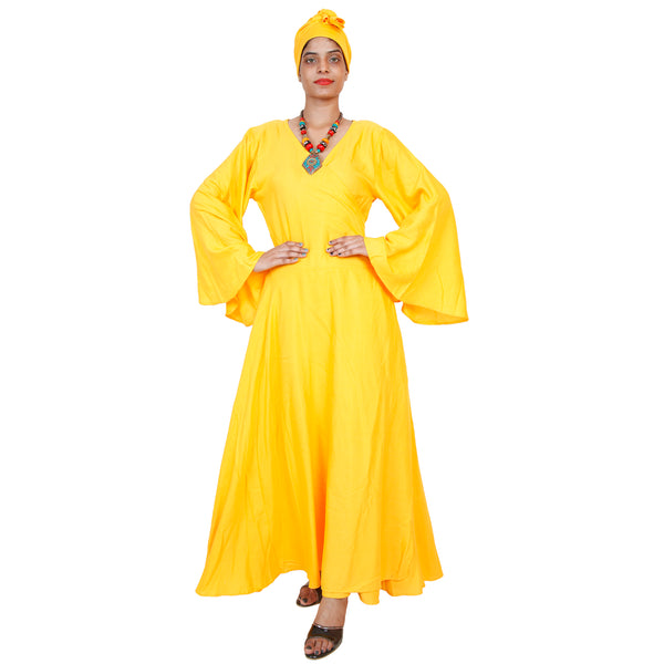 Women's Long Sleeve Rayon Wrap Dress -- FI-56 Rayon