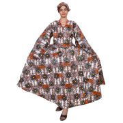 Women's PLUS Size Long Sleeve Wrap Maxi Dress -- FI-56 PLUS