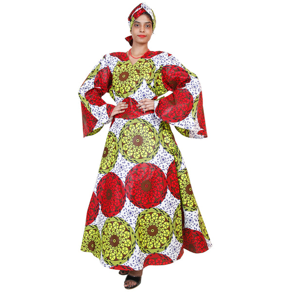 Women's PLUS Size Long Sleeve Wrap Maxi Dress -- FI-56 PLUS