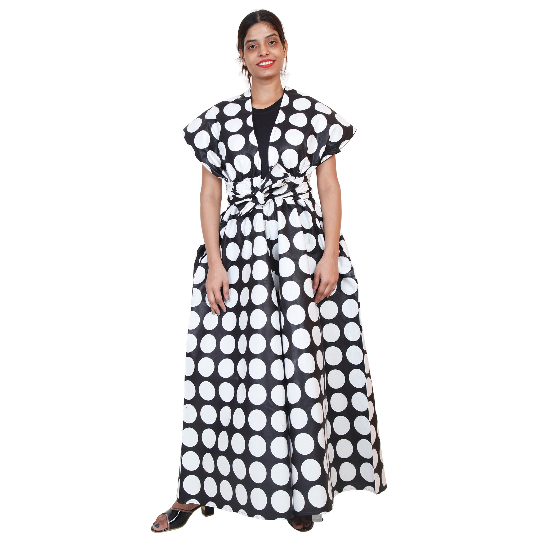 Printed Wide Leg Pants with Wrap Tie FI-67
