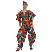 Women's Ruffle Sleeve Wrap Blouse Pant Set - FI-4037