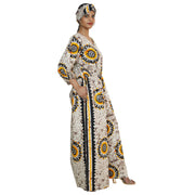 Women's Printed Bubble Sleeve Jumpsuit - FI-5101