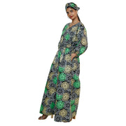 Women's Printed Bubble Sleeve Jumpsuit - FI-5101