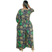 Women's Printed Bubble Sleeve Jumpsuit - FI-5101