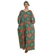 Women's Printed Bubble Sleeve Jumpsuit - FI-5101