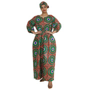 Women's Printed Bubble Sleeve Jumpsuit - FI-5101