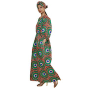 Women's Printed Bubble Sleeve Jumpsuit - FI-5101