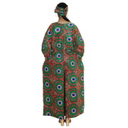 Women's Printed Bubble Sleeve Jumpsuit - FI-5101